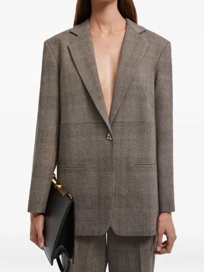 Aeron Checked Single-breasted Blazer In Gray