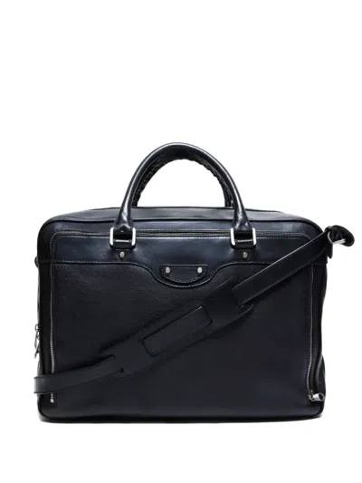 Pre-owned Balenciaga 2000-2020s Leather Laptop Bag In Black