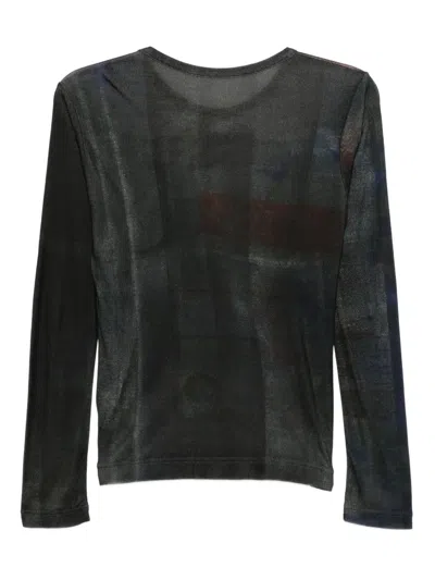 Y's Printed T-shirt In Black