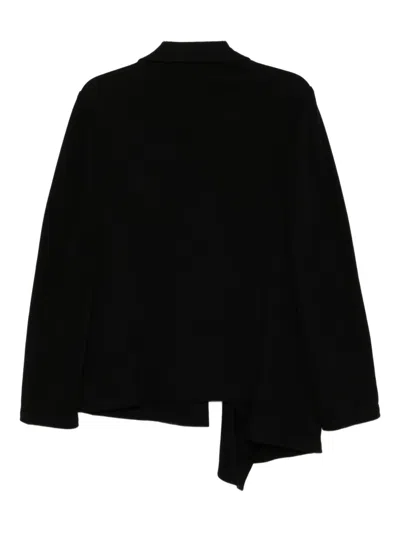 Y's Asymmetric-combed Blazer In Black