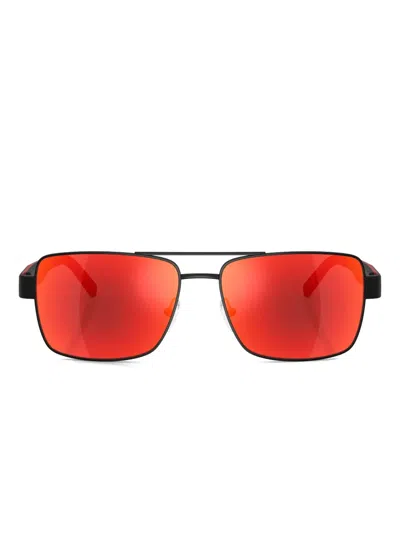 Scuderia Ferrari Square-frame Sunglasses In Red
