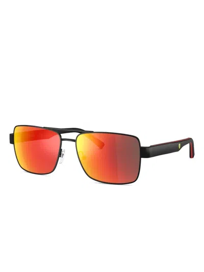 Scuderia Ferrari Square-frame Sunglasses In Red