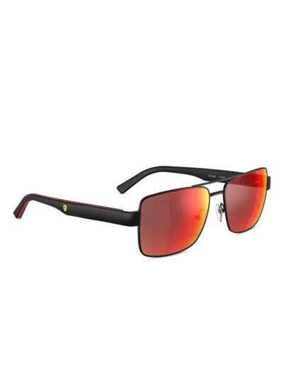 Scuderia Ferrari Square-frame Sunglasses In Red
