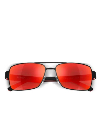 Scuderia Ferrari Square-frame Sunglasses In Red