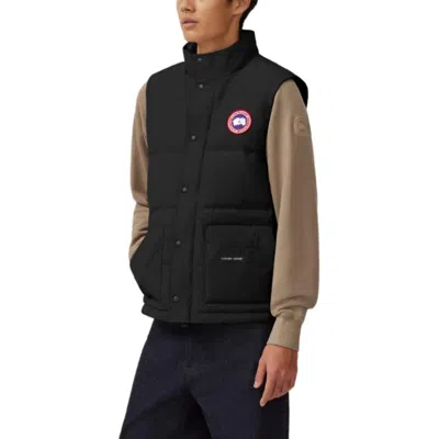Canada Goose Charcoal Polyester Blend Freestyle Sleeveless Down Jacket In Black