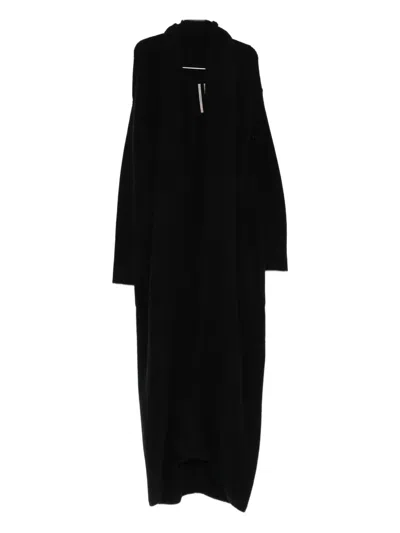 Rick Owens Long Cardigan In Black