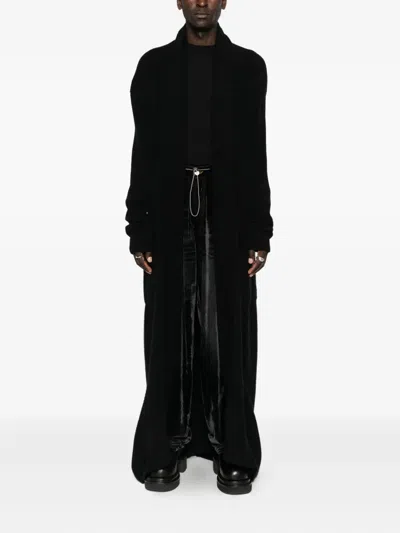 Rick Owens Long Cardigan In Black