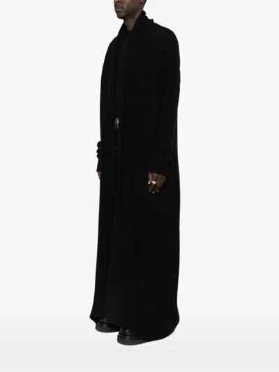 Rick Owens Long Cardigan In Black