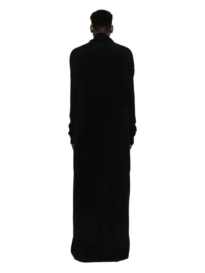 Rick Owens Long Cardigan In Black