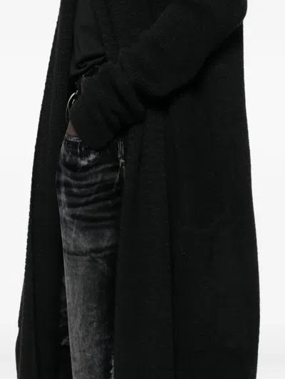 Rick Owens Long Cardigan In Black