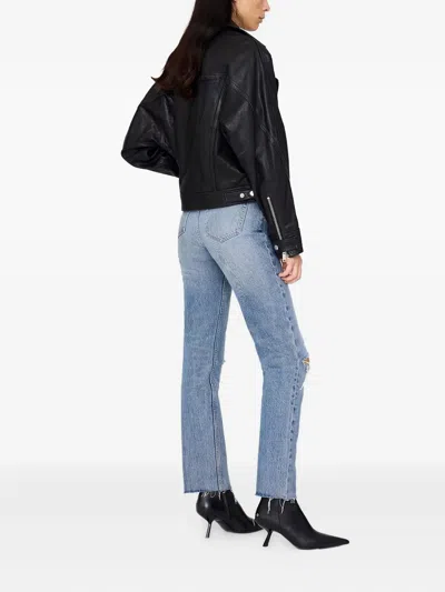 Anine Bing Julie Leather Jacket In Black