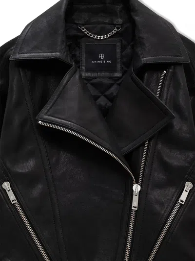 Anine Bing Julie Leather Jacket In Black