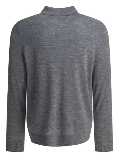 Vince Merino Wool Polo Shirt Polo Shirts Grey In Green