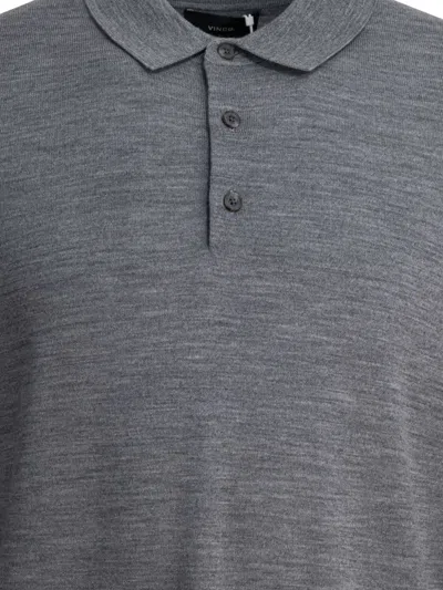 Vince Merino Wool Polo Shirt Polo Shirts Grey In Green