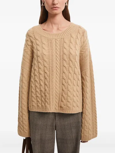 Aeron Cable-knit Sweater In Brown