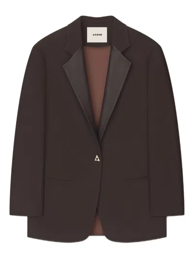 皮质边饰西装夹克