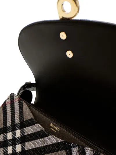 Burberry Bridle Canvas And Leather Check Shoulder Bag In Brown