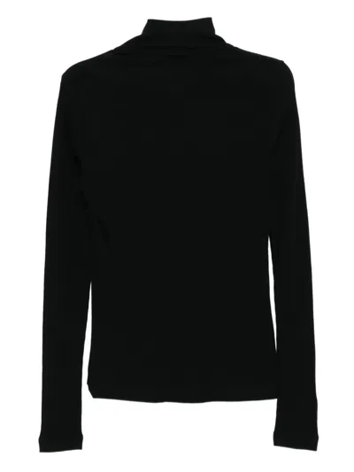 Y's Denim-patch Top In Black