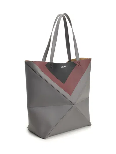 Loewe Puzzle Fold Tote Xl Albers Shoulder Bags Grey