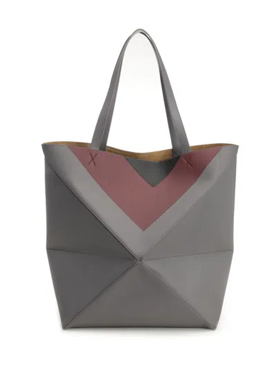 Loewe Puzzle Fold Tote Xl Albers Shoulder Bags Grey