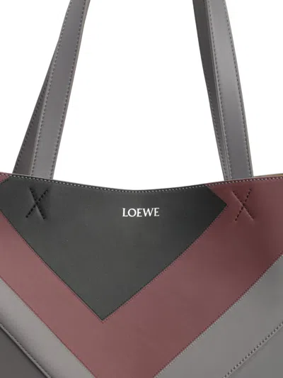 Loewe Puzzle Fold Tote Xl Albers Shoulder Bags Grey