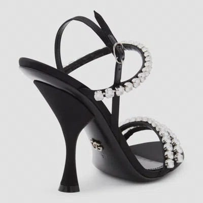 Dolce & Gabbana Sandals With Rhinestone Chain In Black