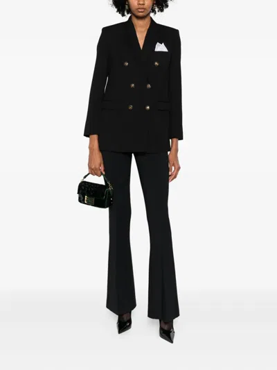 Elisabetta Franchi Cotton Gabardine Blazer With Breast Pocket In Black