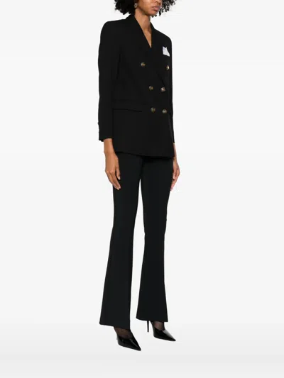 Elisabetta Franchi Cotton Gabardine Blazer With Breast Pocket In Black