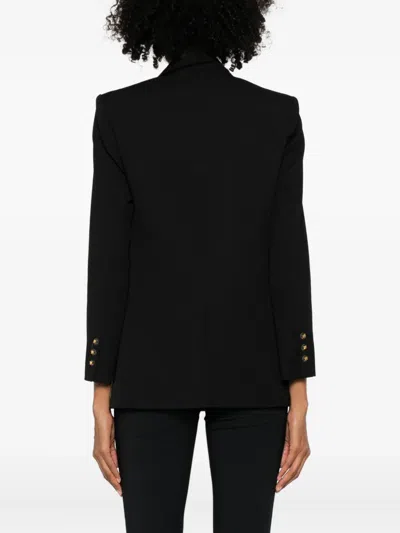 Elisabetta Franchi Cotton Gabardine Blazer With Breast Pocket In Black