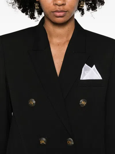 Elisabetta Franchi Cotton Gabardine Blazer With Breast Pocket In Black