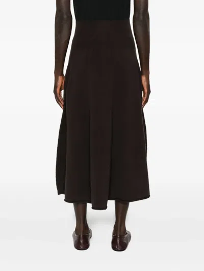 Extreme Cashmere Cashmere Midi Skirt In Brown