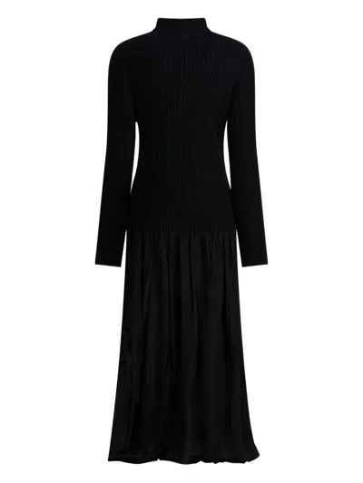 REVE 罗纹拼接超长连衣裙