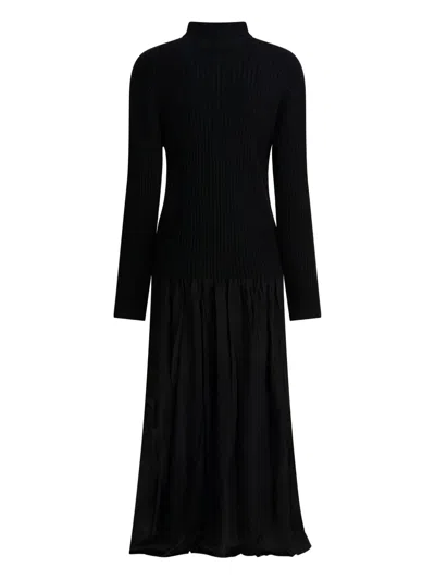 REVE 罗纹拼接超长连衣裙