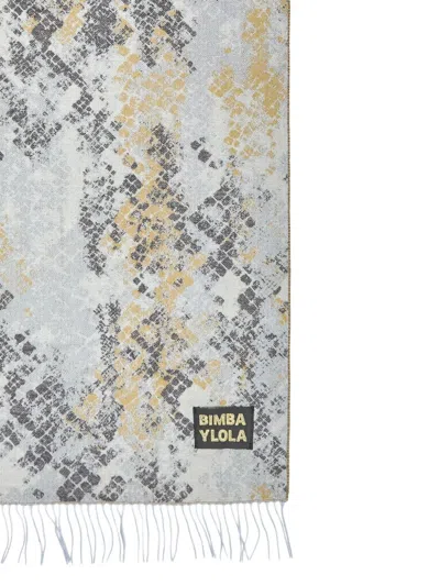 Bimba Y Lola Snake-printed Fringed Scarf In Multi