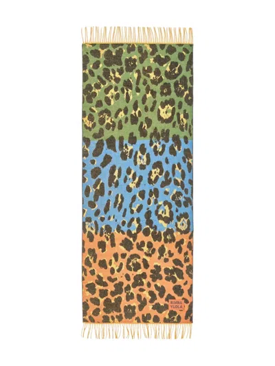 Bimba Y Lola Leopard-print Fringed Scarf In Multi