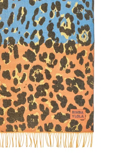 Bimba Y Lola Leopard-print Fringed Scarf In Multi