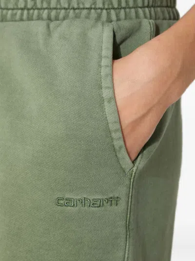 Carhartt Duster Script Embroidered Track Shorts In Green