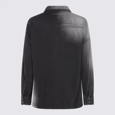Mm6 Maison Margiela Western Style Denim Shirt Pockets In Black