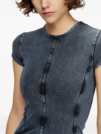 Diesel Mini Dress In Denim-look Jersey In Blue