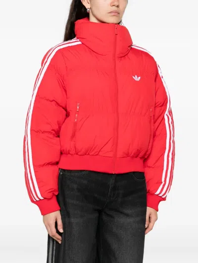 Adidas Originals Adicolor Puffer Jacket In Red