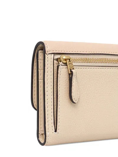 Coach Colour-block Pebbled Leather Wallet In Neutral