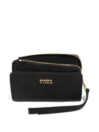 Bimba Y Lola Top-zip Logo Wallet In Black