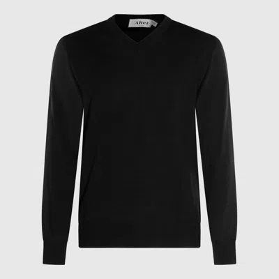 Altea V-neck Knitted Jumper In Black