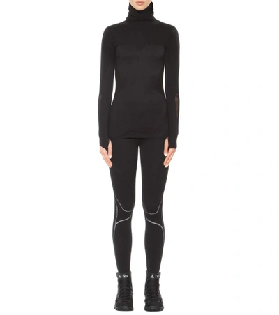 Shop Y-3 Fine Knit Tight Wool-blend Leggings In Black