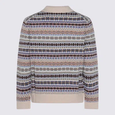 Nn07 Robbie Fair Isle Wool-blend Polo Sweater In Gray