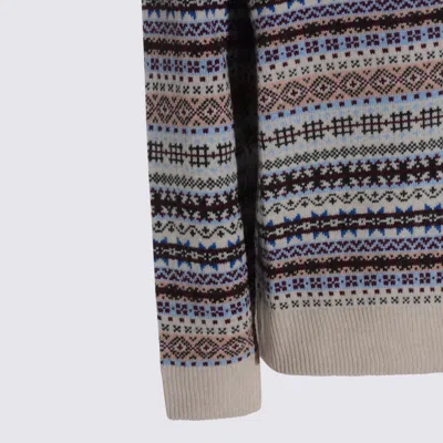 Nn07 Robbie Fair Isle Wool-blend Polo Sweater In Gray