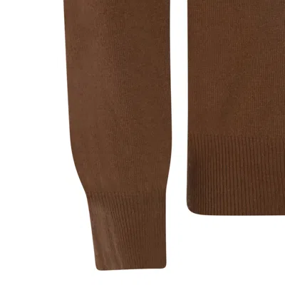 Altea Long-sleeved Polo Jumper In Brown