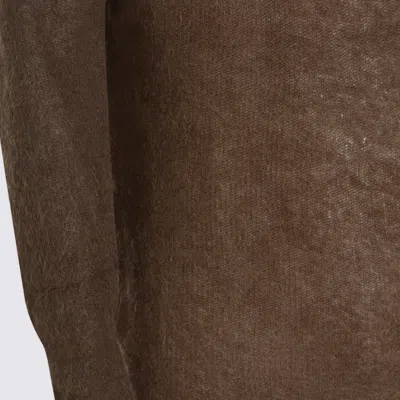 Auralee Long Sleeve Sheer Crewneck Knitwear In Brown