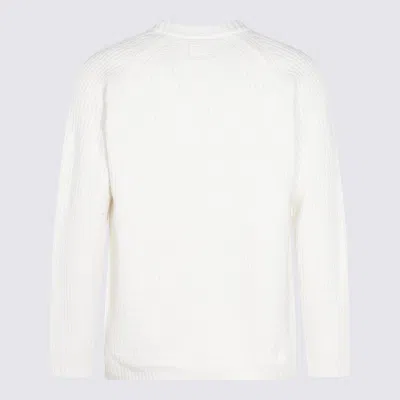 C.p. Company Timeless Crew Neck Sweater With Iconic Lens Detail In Neutral