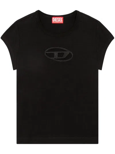 Diesel T-angie T-shirt In Stretch Cotton In Black